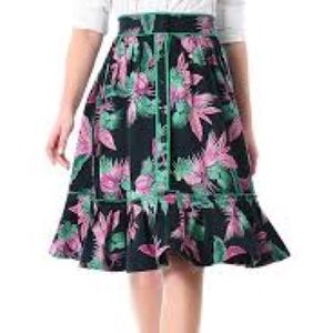 Button Front Poplin Skirt - eshakti Size 28W